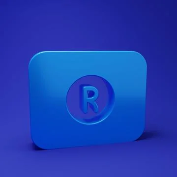 Blue Record button icon isolated on blue background. Rec button. Minimalism.. Stock Illustration