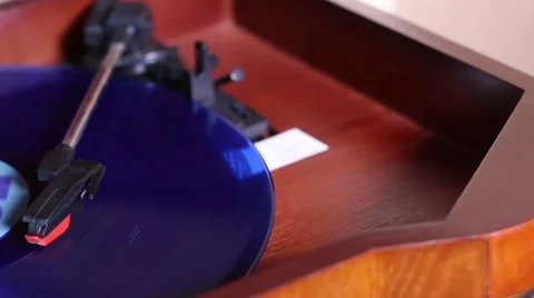 Blue Record Stopping Stock Footage 49729357