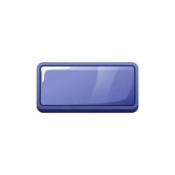 Blue rectangle button for game and application flat style Stock Illustration
