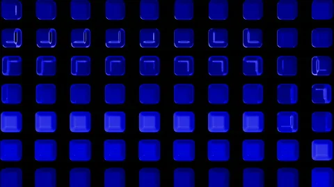 Blue rectangle matrix disco background.machine,pattern,technology,media,pulse,3d Stock Footage 796541