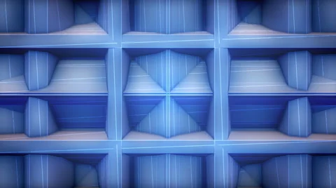 Blue Rectangle pattern loop video, stage background loop movie Stock Footage 66007100