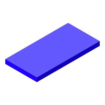 Blue rectangle shape floating in isometric perspective Stock Illustration