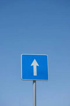 Blue rectangle traffic sign Stock Photos