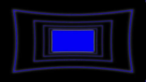 Blue rectangles frames border zooming flying forward through rectangular Stock Footage 285539506