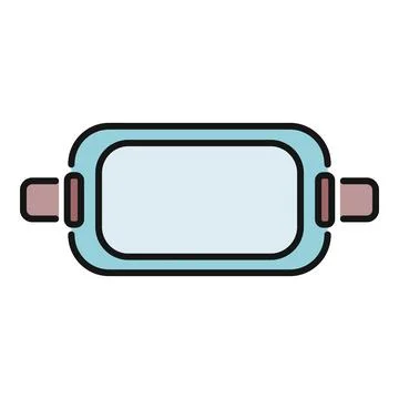 Blue rectangular baking pan flat icon design Stock Illustration
