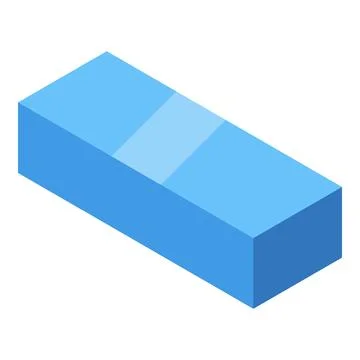 Blue rectangular eraser with wrapper for removing pencil marks Stock Illustration