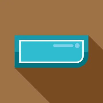 Blue rectangular flat design app button with shadow イラスト素材