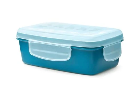 Blue rectangular food storage container Blue rectangular food storage cont... 库存照片