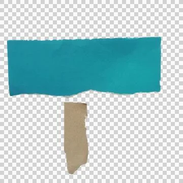 Blue rectangular paper tag on a brown cardboard stick isolated Foto stock