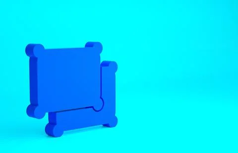Blue Rectangular pillow icon isolated on blue background. Cushion sign. Minim 스톡 일러스트