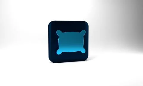 Blue Rectangular pillow icon isolated on grey background. Cushion sign イラスト素材