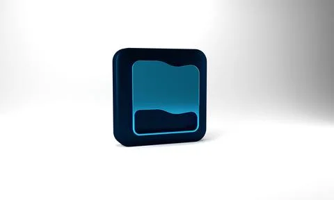 Blue Rectangular pillow icon isolated on grey background. Cushion sign Ilustração Stock