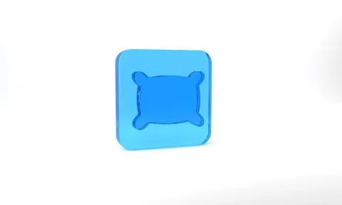 Blue Rectangular pillow icon isolated on grey background. Cushion sign Stockillustratie