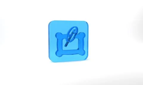 Blue Rectangular pillow icon isolated on grey background. Cushion sign Illustrazione stock