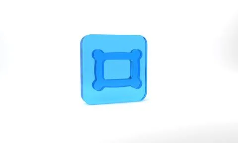 Blue Rectangular pillow icon isolated on grey background. Cushion sign Stock Illustration