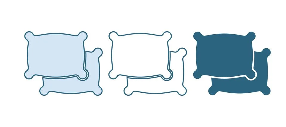 Blue Rectangular pillow icon isolated on white background. Cushion sign.  V.. Illustrazione stock