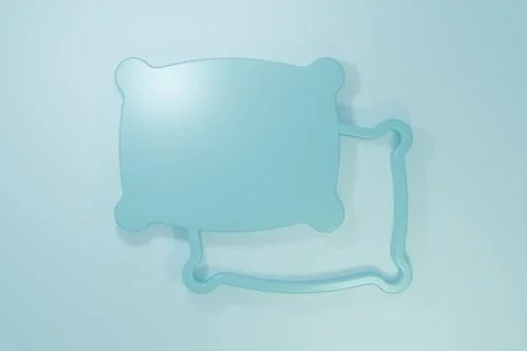 Blue Rectangular pillow icon isolated on blue background. Cushion sign. Min.. Stock Illustration