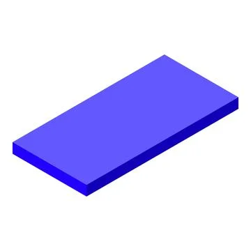 Blue rectangular prism floating in white space, isometric projection Stock Illustration