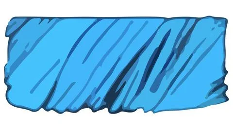Blue rectangular shape with diagonal brush strokes in grunge style. Irregu... Stock Photos