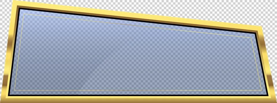 A blue rectangular shape is surrounded by a bright gold frame; the rectangl.. Stock Illustration