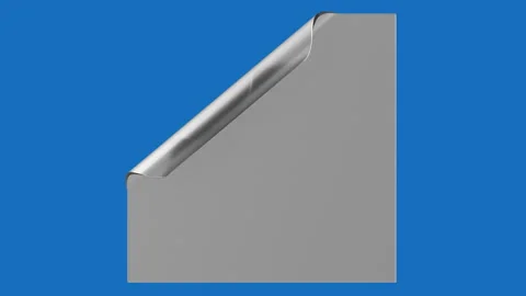 Blue rectangular shaped sticker curled from the corner Video stock 261385546