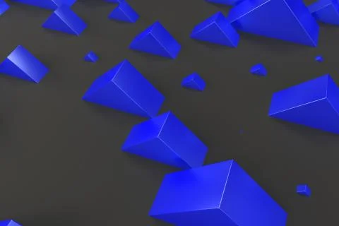 Blue rectangular shapes of random size on black background 스톡 일러스트