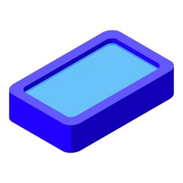 Blue rectangular swimming pool reflecting summer vibes in isometric view Stock Illustration