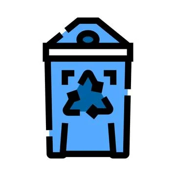 Blue recycle bin icon for environmental sustainability Stock Illustration