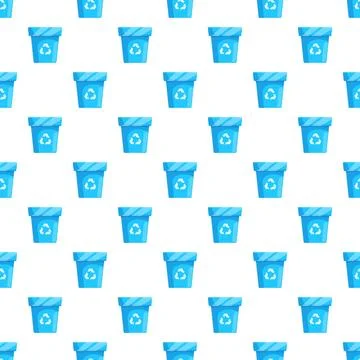 Blue recycle bins pattern showing environmental conservation Stock Illustration