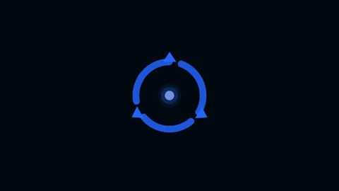 Blue Recycle Loop Cycle Symbol Eco Green Animation Loop Stock-Footage 342610415