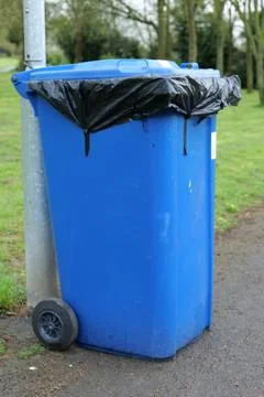 Blue recycling bin Stock Photos