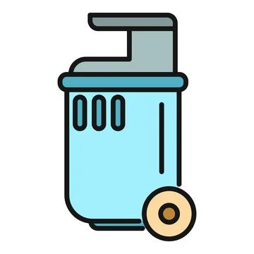 Blue recycling waste bin for environmental protection concept Stock Illustration