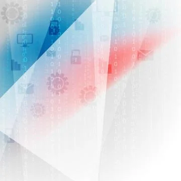 Blue red abstract tech communication design Stock Illustration