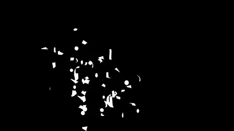 Blue, red and white confetti explosion on black, green screen with Matte Channel Stock Footage 278834921