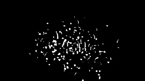 Blue, red and white confetti explosion on black, green screen with Matte Channel Stock Footage 278835069