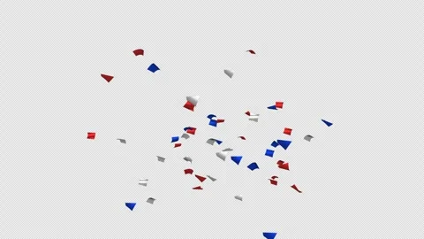 Blue, red and white festive confetti explosion with alpha channel. Labor day Stock Footage 278832538