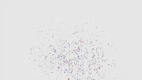 Blue, red and white festive confetti explosion with alpha channel. Labor day Stock Footage 278832980