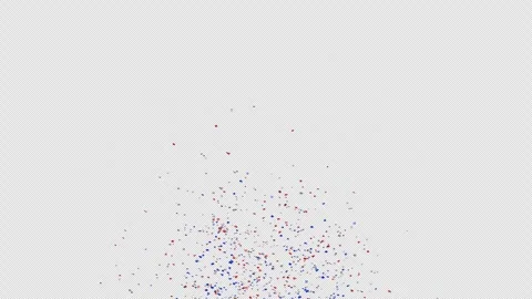 Blue, red and white festive confetti explosion with alpha channel. Labor day Stock Footage 278834525