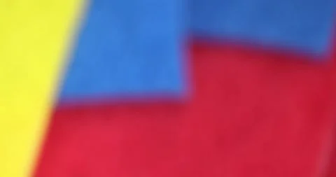 Blue, red and yellow hard part of the fabric for washing large dirt on objects, 動画素材 314088928