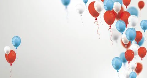 Blue Red Balloons Cover Header Stock Illustration