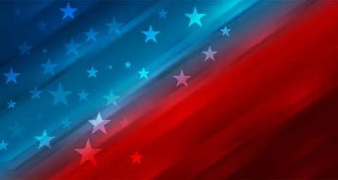 Blue red concept smooth USA flag abstract vector background Stock Illustration