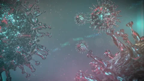 Blue red coronavirus full HD Stock Footage 146253286