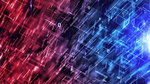 Blue red cyberspace digital network Stock Footage 228079691