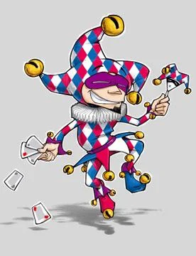 Blue-Red Diamond Fool Stock Illustration