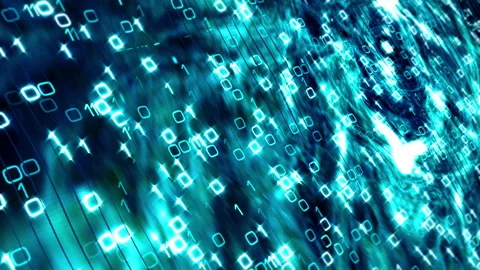 Blue red digital binary flow wall textur... | Stock Video | Pond5