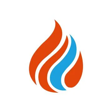 Blue red flame logo vector Stock Illustration