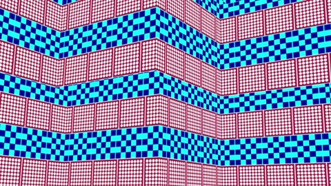 Blue Red Geometric Checkerboard and Dot Pattern Motion Background 스톡 동영상 344726876