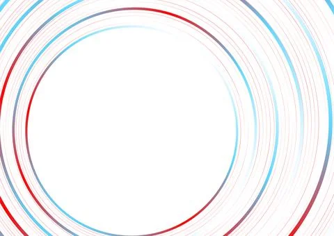 Blue red minimal round lines abstract futuristic tech background Stock Illustration