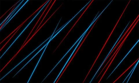 Blue red neon laser lines abstract background Stock Illustration