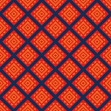 Blue red orange native asian geometric  Stock Illustration